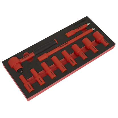 Premier Insulated Socket Set with Tool Tray 3/8"Sq Drive 11pc - VDE Approved
