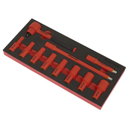Premier Insulated Socket Set with Tool Tray 3/8"Sq Drive 11pc - VDE Approved