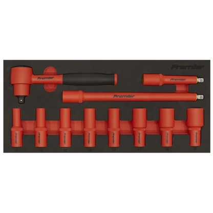 Premier Insulated Socket Set with Tool Tray 3/8"Sq Drive 11pc - VDE Approved