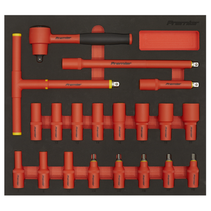Premier Insulated Socket Set with Tool Tray 3/8"Sq Drive 20pc - VDE Approved