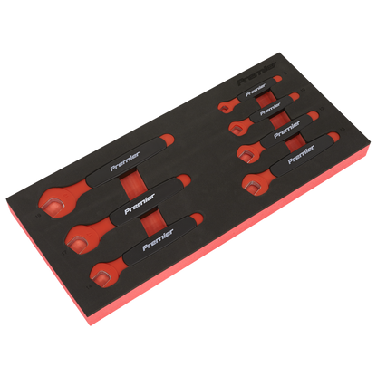 Premier Insulated Open-End Spanner Set with Tool Tray 7pc - VDE Approved