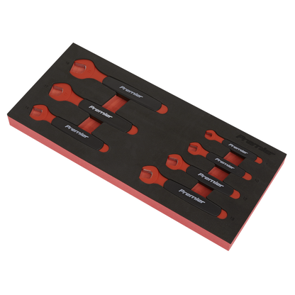 Premier Insulated Open-End Spanner Set with Tool Tray 7pc - VDE Approved