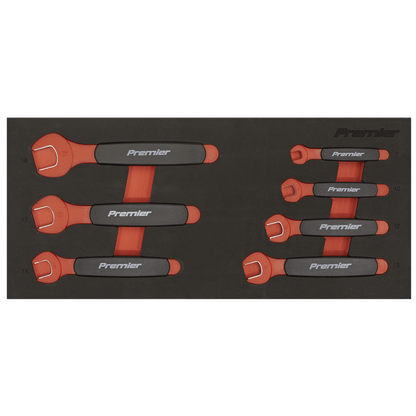 Premier Insulated Open-End Spanner Set with Tool Tray 7pc - VDE Approved