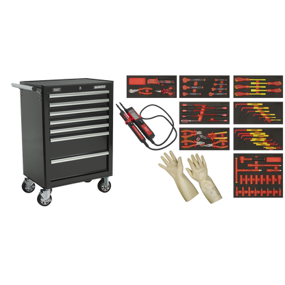 Insulated Tool Kit with 7 Drawer Rollcab 63pc