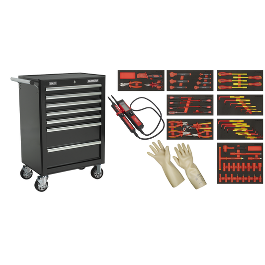 Insulated Tool Kit with 7 Drawer Rollcab 63pc