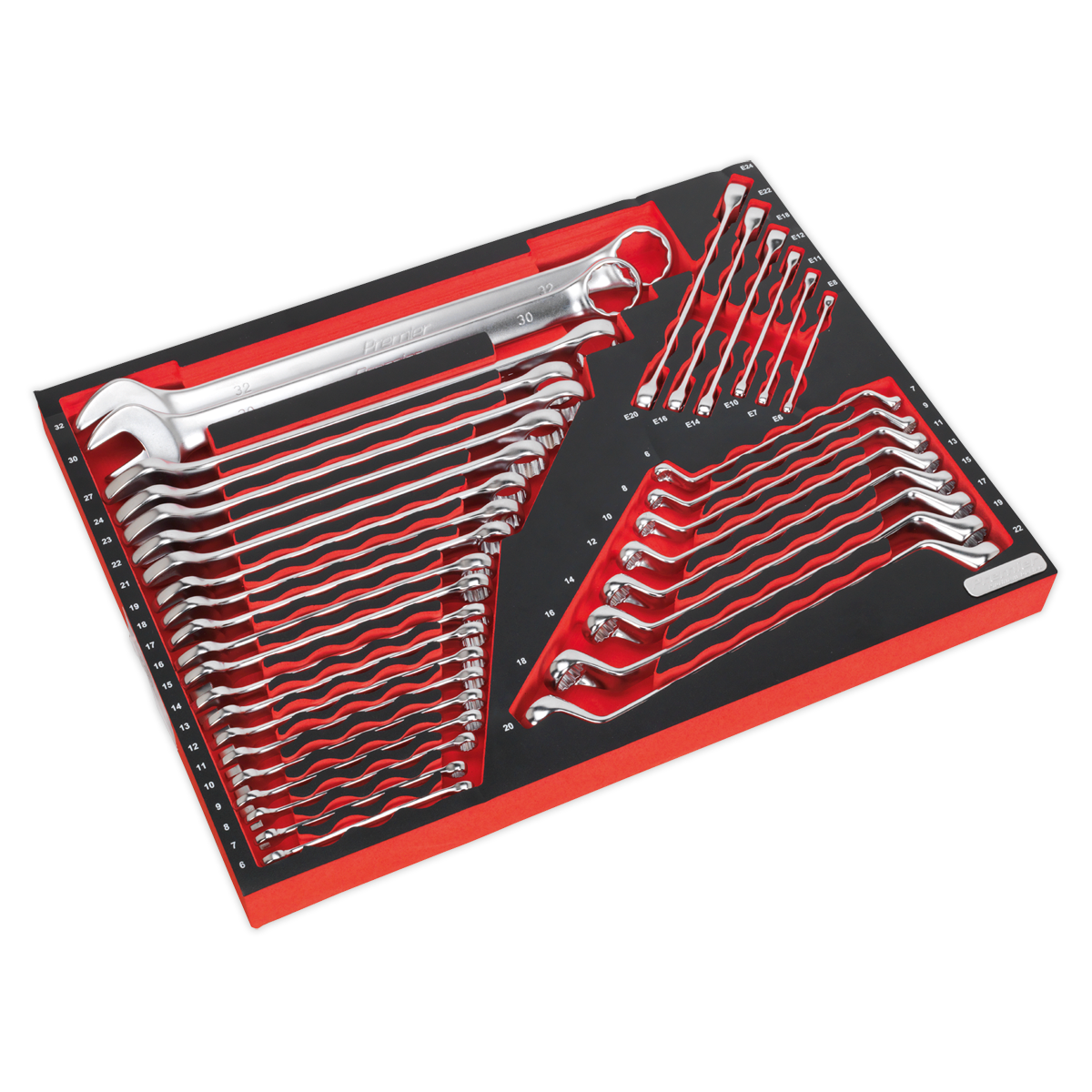 Premier Platinum Spanner Set with Tool Tray 35pc