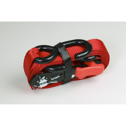 Slide Ratchet Strap Polyester Webbing with S-Hooks 32mm x 3m 1200kg Breaking Strength