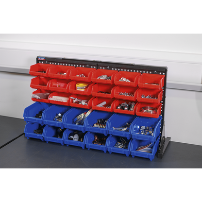 Bench Mounting Bin Storage System with 30 Bins