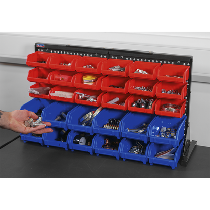 Bench Mounting Bin Storage System with 30 Bins