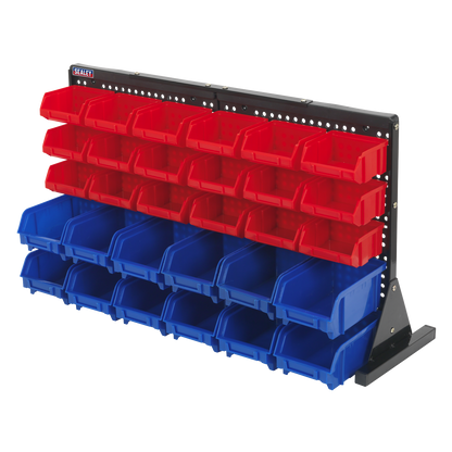 Bench Mounting Bin Storage System with 30 Bins