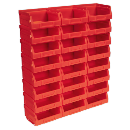Plastic Storage Bin 105 x 85 x 55mm, Red - Pack of 24