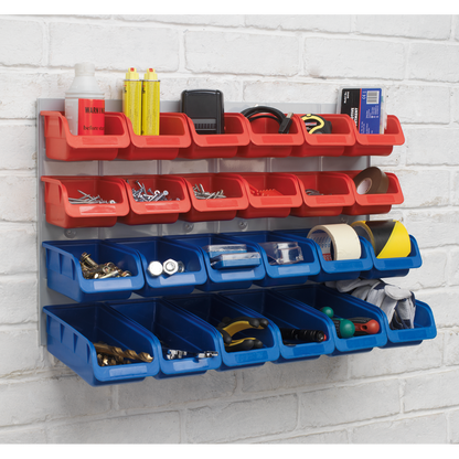 Bin & Panel Combination 24 Bins - Red/Blue