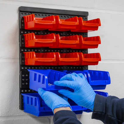 Wall Mounting Bin Storage System with 15 Bins
