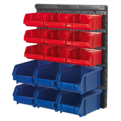 Wall Mounting Bin Storage System with 15 Bins