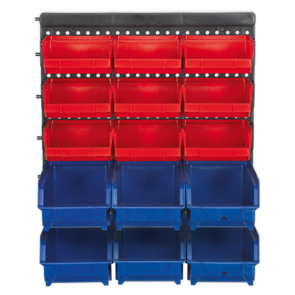 Wall Mounting Bin Storage System with 15 Bins
