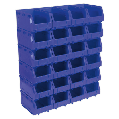 Plastic Storage Bin 150 x 240 x 130mm, Blue - Pack of 24