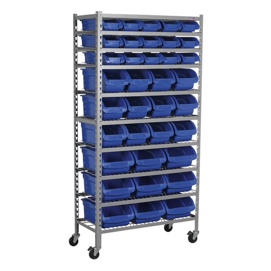Mobile Bin Storage System with 36 Bins