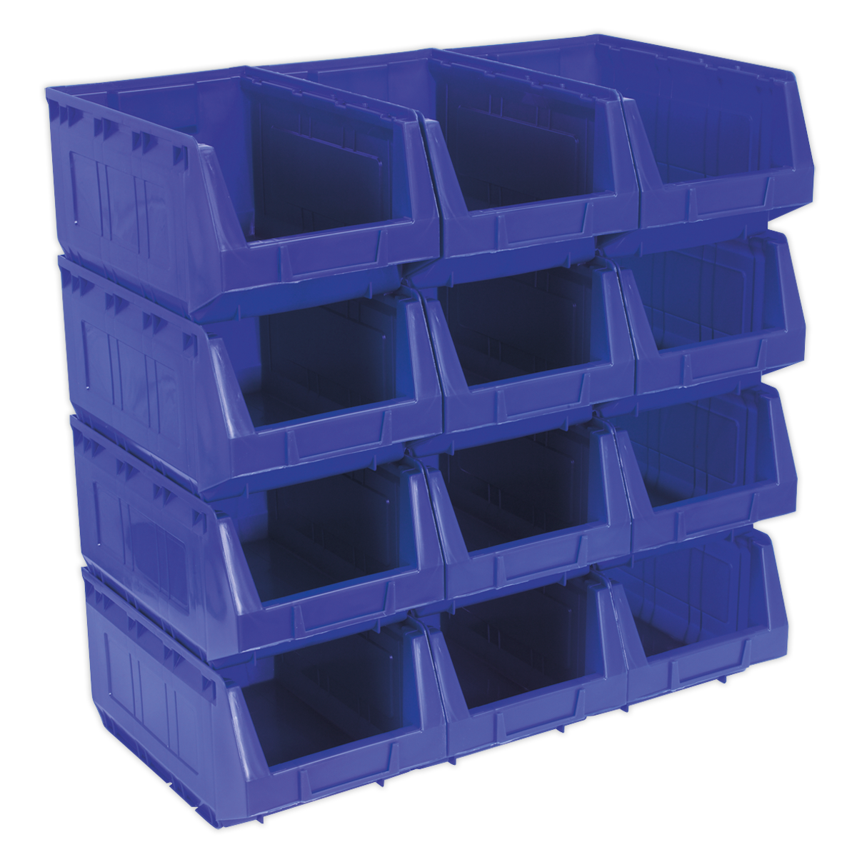 Plastic Storage Bin 210 x 355 x 165mm, Blue - Pack of 12