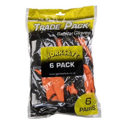 Worksafe® Foam Latex Grippa Gloves - Pack of 6 Pairs