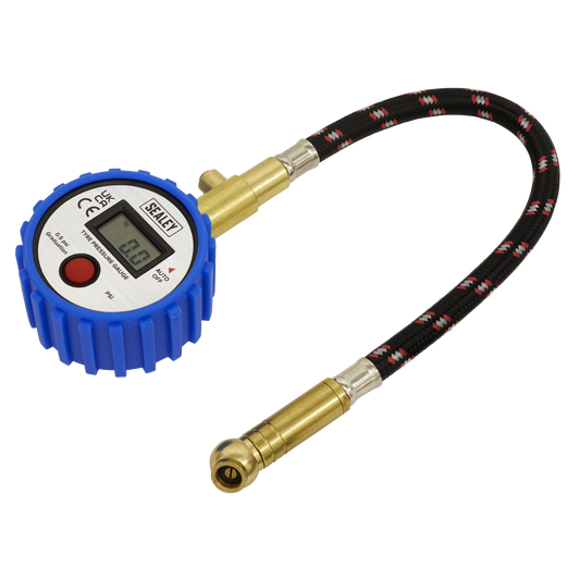 Tyre Pressure Gauge Digital with Leader Hose & Quick Release