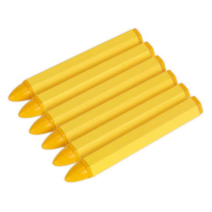 Tyre Marking Crayon, Yellow - Pack of 6