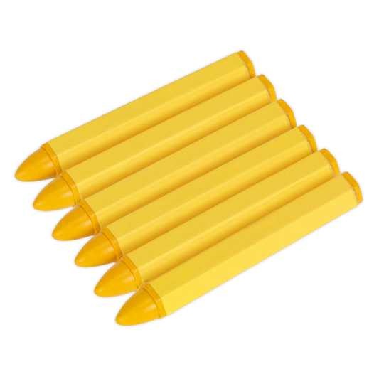 Tyre Marking Crayon, Yellow - Pack of 6