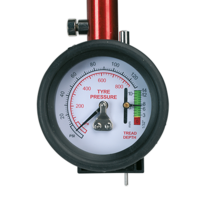 Tyre Pressure Gauge with Tyre Tread Depth Gauge 0-8bar(0-120psi)