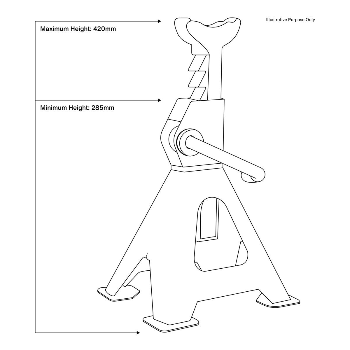 Ratchet Type Axle Stands (Pair) 3 Tonne Capacity per Stand