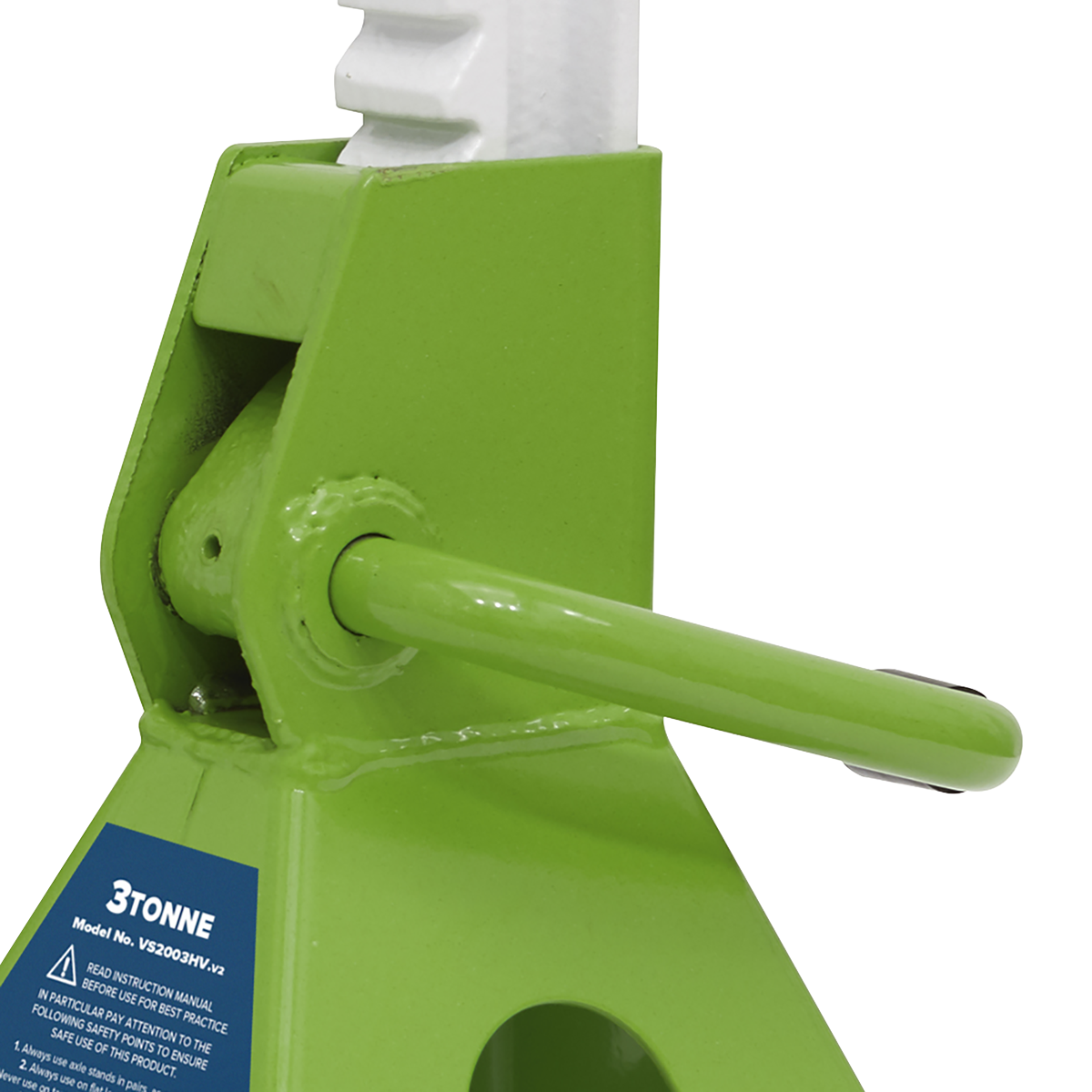 Ratchet Type Axle Stands (Pair) 3 Tonne Capacity per Stand - Hi-Vis Green