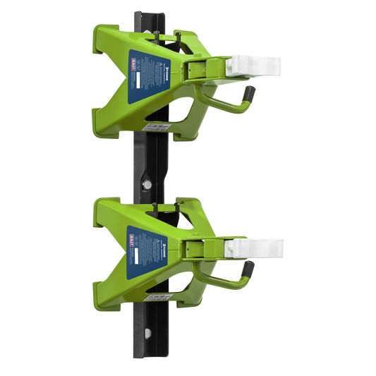 Axle Stand & Axle Stand Storage Rack Combo 3 Tonne - Hi-Vis Green