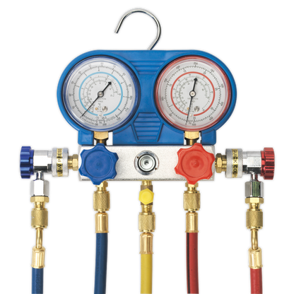 Air Conditioning System Manifold with Sight Glass
