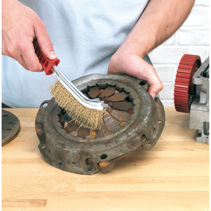 Wire Brush Brassed Steel Plastic Handle
