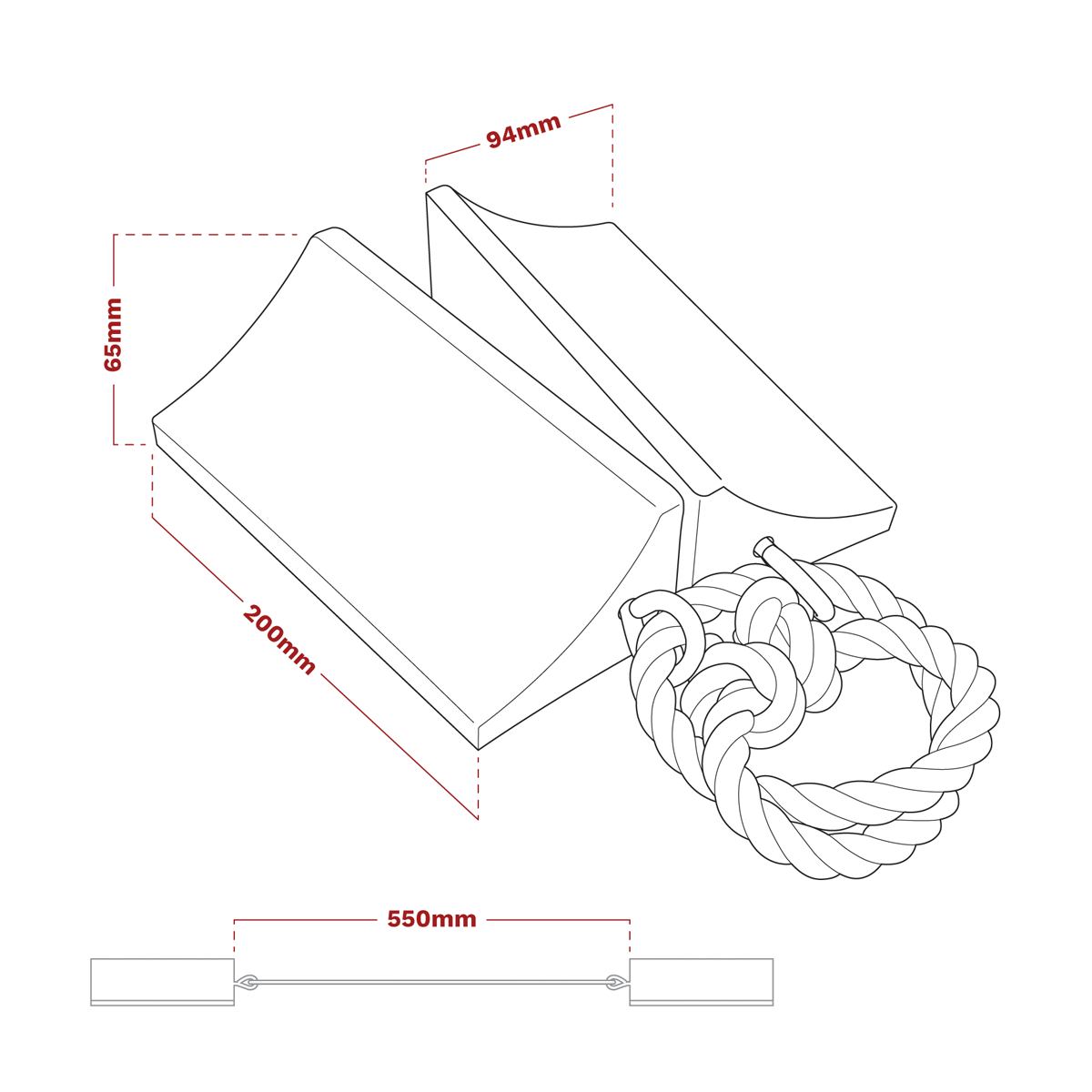 Rubber Wheel Chocks Heavy-Duty - Pair