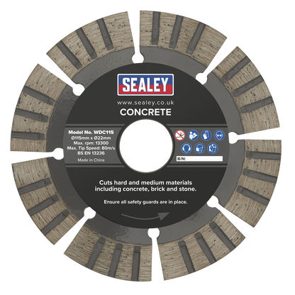 Wet/Dry Use Diamond Blade for Concrete Cutting 115mm