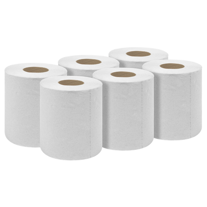 2-Ply Embossed White Paper Roll 60m - Pack of 6