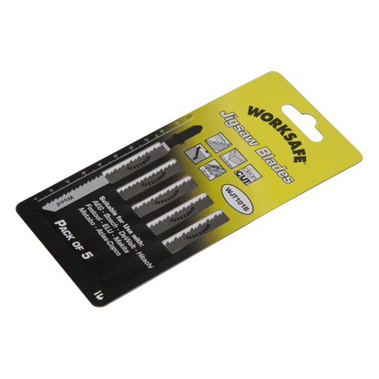 Worksafe® Jigsaw Blade for Wood & Plastics 75mm 10tpi - Pack of 5