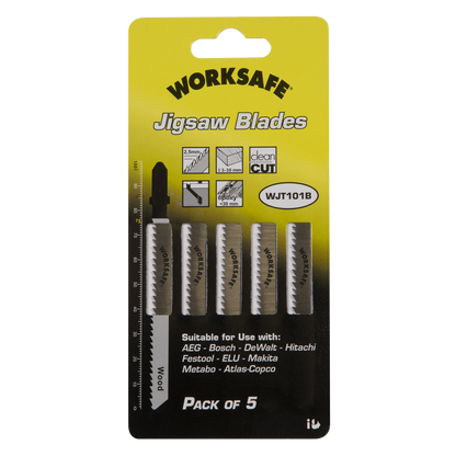 Worksafe® Jigsaw Blade for Wood & Plastics 75mm 10tpi - Pack of 5