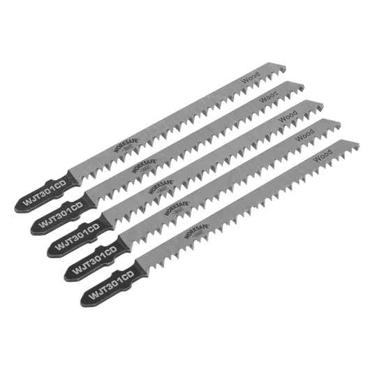 Worksafe® Jigsaw Blade for Wood & Plastics 90mm 8tpi - Pack of 5