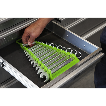 Premier Reverse Spanner Rack Capacity 15 Spanners - Hi-Vis Green