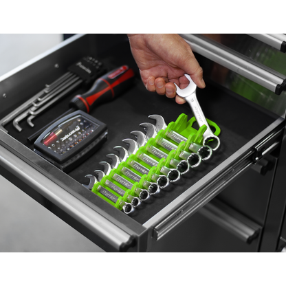 Premier Spanner Rack Capacity 10 Stubby Spanners - Hi-Vis Green