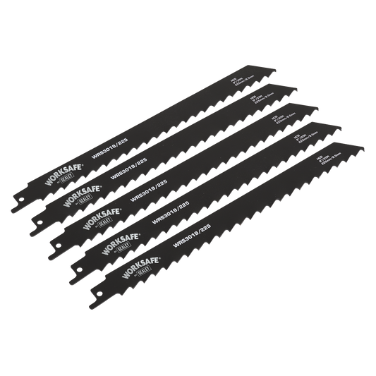 Reciprocating Saw Blade for Wood 225mm 3tpi - Pack of 5