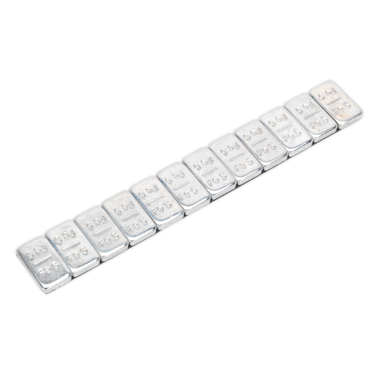 Zinc Plated Steel Adhesive Wheel Weight 5g Strip of 12 - Pack of 100