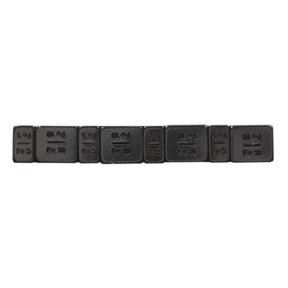 Zinc Plated Black Steel Adhesive Wheel Weight 5/10g Strip of 8 - Pack of 50