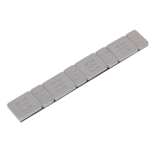 Plastic Coated Zinc Plated Adhesive Wheel Weight 5/10g Strip of 8 (4 x Each Weight) - Pack of 100