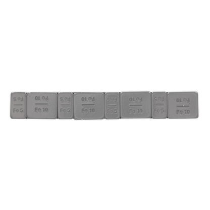 Plastic Coated Zinc Plated Adhesive Wheel Weight 5/10g Strip of 8 (4 x Each Weight) - Pack of 100