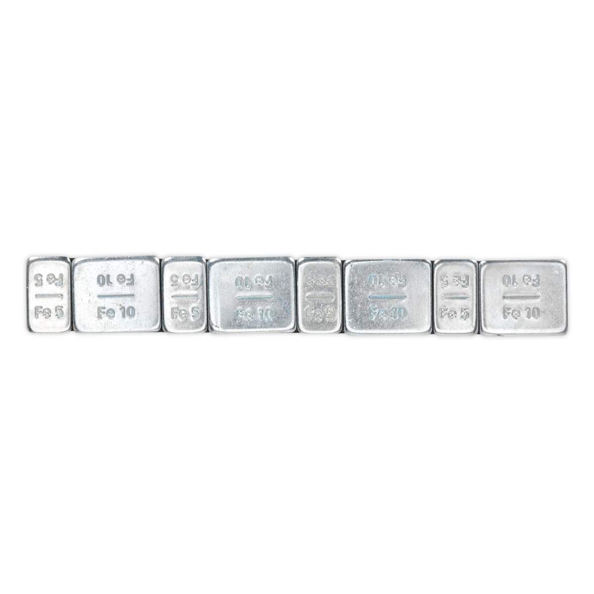 Zinc Plated Steel Adhesive Wheel Weight 5/10g Strip of 8 - Pack of 100