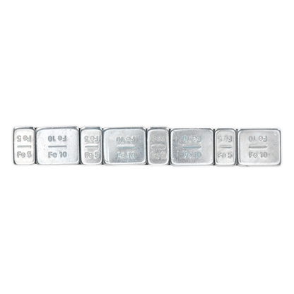 Zinc Plated Steel Adhesive Wheel Weight 5/10g Strip of 8 - Pack of 100