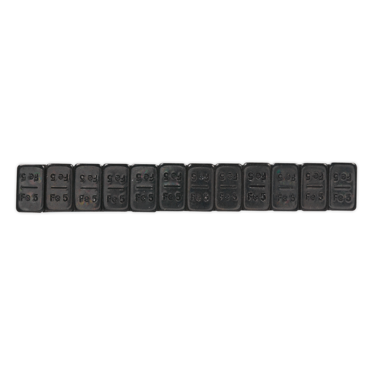 Zinc Plated Black Steel Adhesive Wheel Weight 5g Strip of 12 - Pack of 50