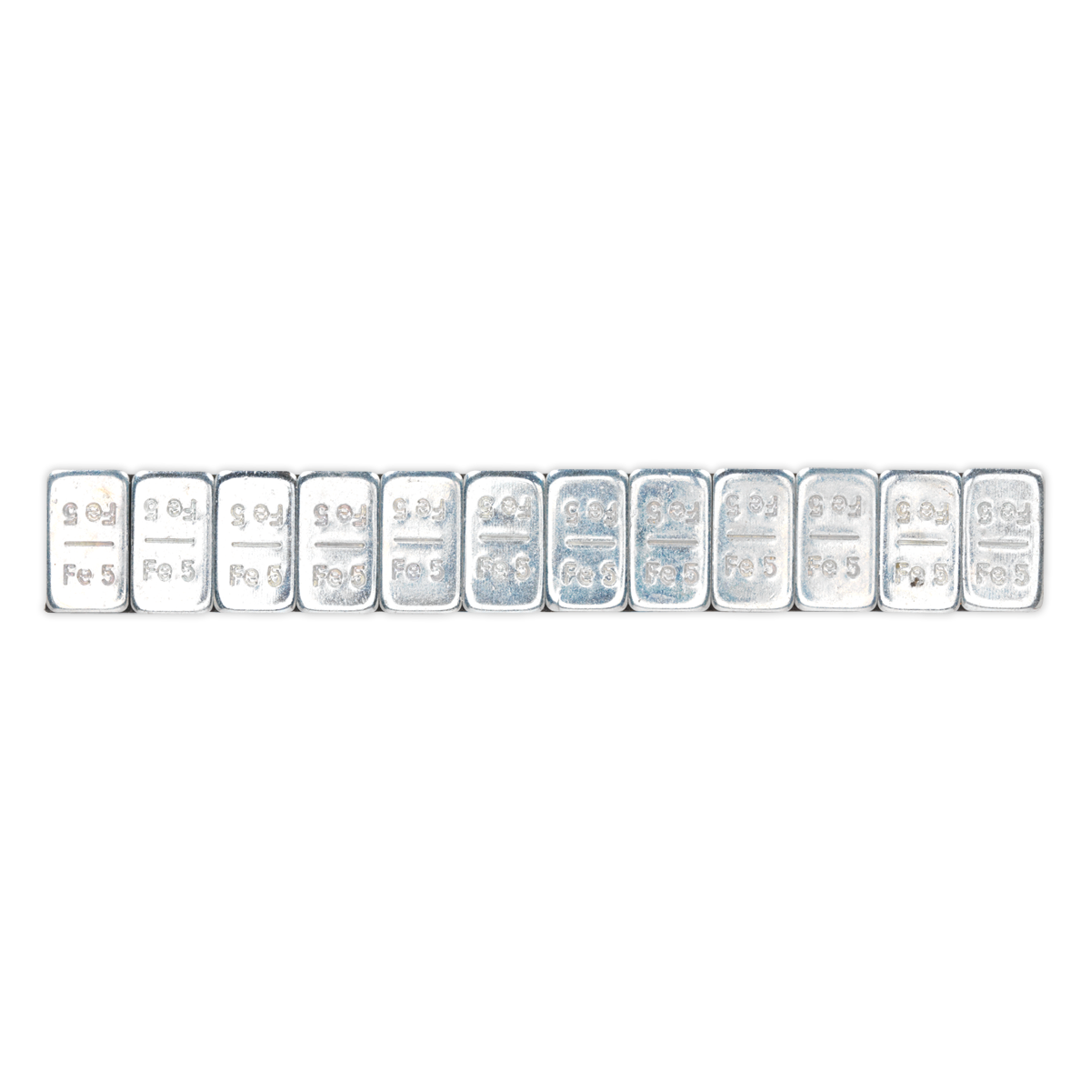 Zinc Plated Steel Adhesive Wheel Weight 5g Strip of 12 - Pack of 100